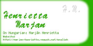 henrietta marjan business card